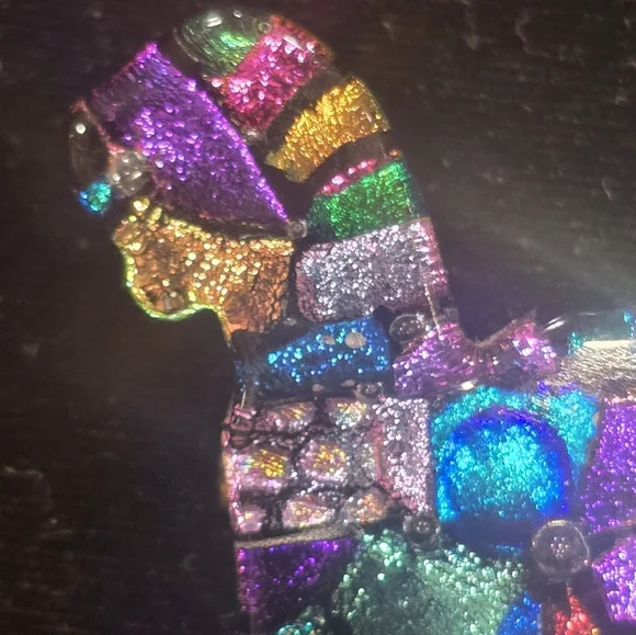 Dichroic Fused Glass Artisan Made  Horse Pony Animal Pin Brooch - Picture 3 of 7